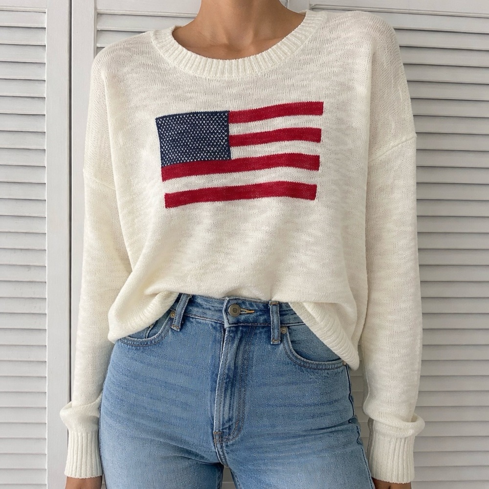 moon & madison  American Flag Sweater